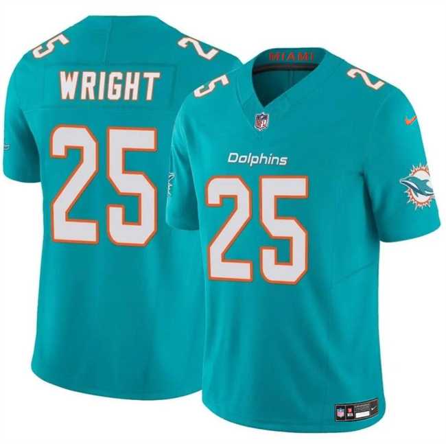 Men & Women & Youth Miami Dolphins #25 Jaylen Wright Aqua 2024 F.U.S.E Vapor Limited Football Stitched Jersey